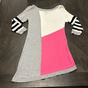 White House Black Market Gray Pink Tunic Top Extra Small